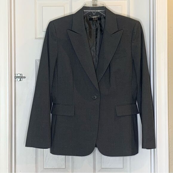 Alex Marie Women's Gray One Button Long Sleeve Blazer Size 14 - Picture 3 of 7